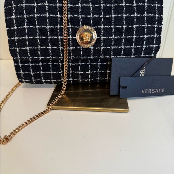 Handbags - BNWT Versace WOC with tweed and lamb skin leather interior